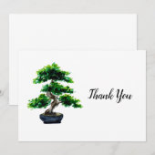 Japanse Waterverf Bonsai-boom Bedankkaart (Voorkant / Achterkant)