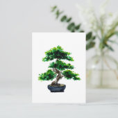 Japanse Waterverf Bonsai-boom Briefkaart (Staand voorkant)