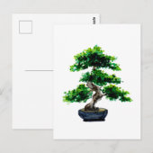 Japanse Waterverf Bonsai-boom Briefkaart (Voorkant / Achterkant)