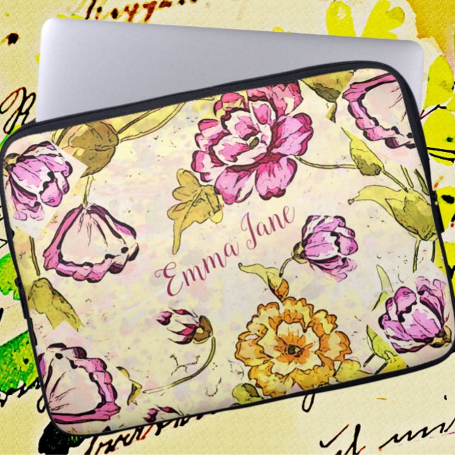   Japanse Waterverf en inkt Laptop Sleeve (Creator heeft geüpload)