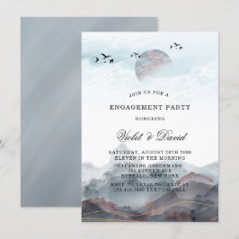Japanse Waterverf Engagement Party Kaart