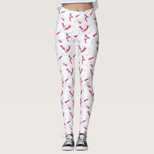 Japanse Waterverf Koi-vis schilderen Leggings (Voorkant)