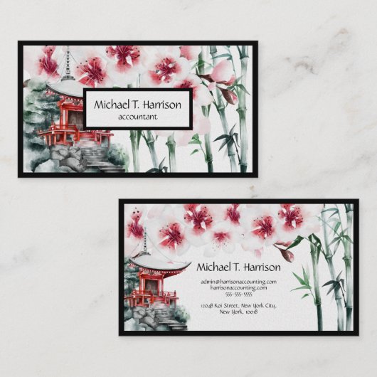 Japanse Waterverf Visitekaartje (Voorkant / Achterkant)