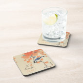  Japanse Waterverf Vogelafdrukken Bier Onderzetter (Rechterzijde)