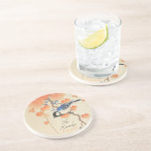  Japanse Waterverf Vogelafdrukken Zandsteen Onderzetter (Zijkant)