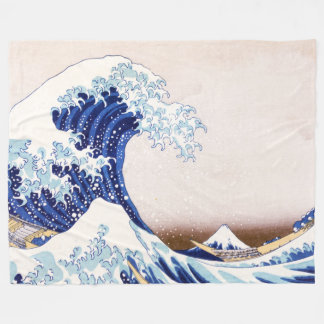 Japanse Waves Fleece Blanket