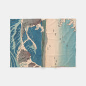Japanse Waves Naruto Whirlpoolkunstwerk Fleece Deken (Voorkant (Horizontaal))
