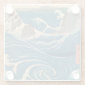 Japanse Waves Naruto Whirlpoolkunstwerk Glazen Onderzetter (Achterkant)
