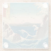 Japanse Waves Naruto Whirlpoolkunstwerk Glazen Onderzetter (Achterkant)