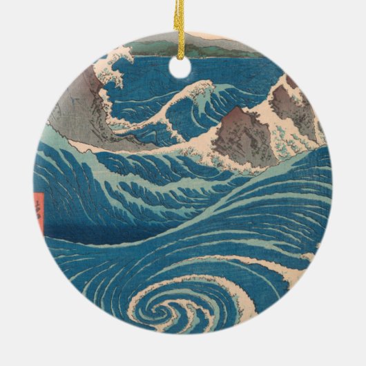 Japanse Waves Naruto Whirlpoolkunstwerk Keramisch Ornament (Achterkant)