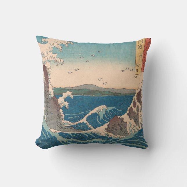 Japanse Waves Naruto Whirlpoolkunstwerk Kussen (Voorkant)