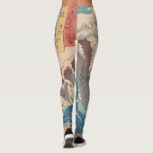 Japanse Waves Naruto Whirlpoolkunstwerk Leggings (Achterkant)