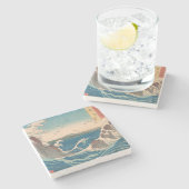 Japanse Waves Naruto Whirlpoolkunstwerk Stenen Onderzetter (Zijkant)