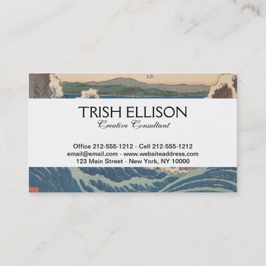 Japanse Waves Naruto Whirlpoolkunstwerk Visitekaartje (Achterkant)