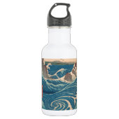 Japanse Waves Naruto Whirlpoolkunstwerk Waterfles (Voorkant)