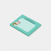 Japanse wenkende kat gepersonaliseerd post-it® notes (Schuin)