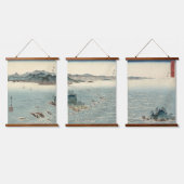 Japanse Whirlpools Landscape Triptych ukiyo Hangend Wandkleed (Driedubbel)