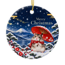 Japanse Winter Hamster Mount Fuji Kerst Ornament