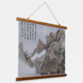 Japanse winter Landschapskunst:  Aziatisch Hout Hangend Wandkleed (Gebogen)