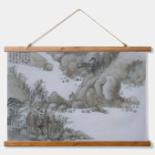 Japanse winter Landschapskunst:  Aziatisch Hout Hangend Wandkleed (Voorkant 2)
