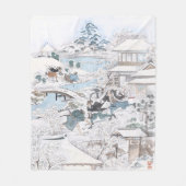 Japanse Winter Ukiyo-e van de 47 Ronin Fleece Deken (Voorkant)