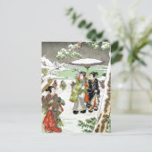 Japanse winterscène briefkaart (Staand voorkant)