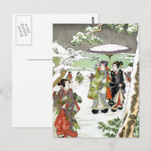 Japanse winterscène briefkaart (Voorkant / Achterkant)