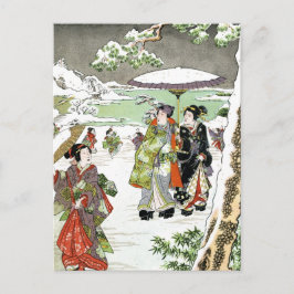 Japanse winterscène briefkaart