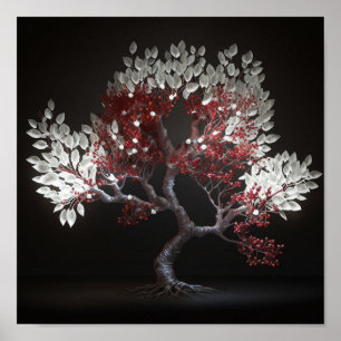 Japanse witte bladboom poster