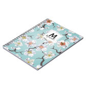 Japanse witte kerry Blossom Monogram Stationery Notitieboek (Linkerzijde)
