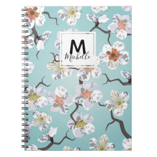 Japanse witte kerry Blossom Monogram Stationery Notitieboek