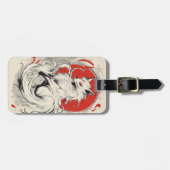 Japanse Witte Kitsune vos Bagagelabel (Voorkant horizontaal)