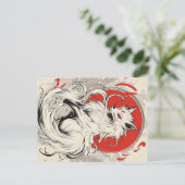 Japanse Witte Kitsune vos Briefkaart (Staand voorkant)