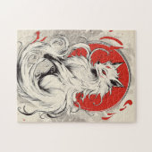Japanse Witte Kitsune vos Legpuzzel (Horizontaal)