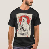 Japanse Witte Kitsune vos T-shirt (Voorkant)