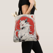 Japanse Witte Kitsune vos Tote Bag (Dichtbij)