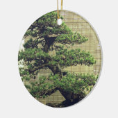 Japanse Witte Pine Bonsai Boom Foto Keramisch Ornament (Links)