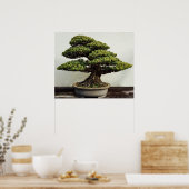 Japanse witte pine Bonsai-boom Poster (Keuken)