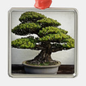 Japanse witte pine Bonsai Metalen Ornament (Voorkant)