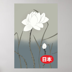 Japanse Witte Roos Poster