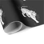 Japanse witte tijgerkunst cadeaupapier (Rol Hoek)