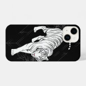 Japanse witte tijgerkunst iPhone hoesje (Achterkant horizontaal)