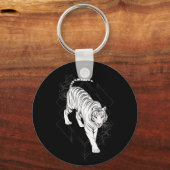 Japanse witte tijgerkunst sleutelhanger (Achterkant)