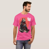 Japanse Wolf Ninja Japanse karakter Cool Wolf T-shirt (Voorkant volledig)