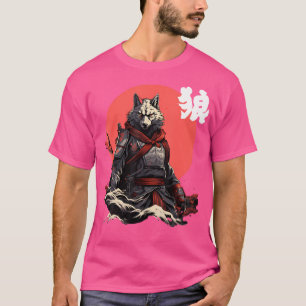 Japanse Wolf Ninja Japanse karakter Cool Wolf T-shirt