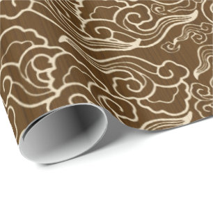  Japanse wolken, Chocolate Brown Cadeaupapier
