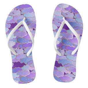 Japanse wolken, dageraad, schemering, diep paars teenslippers