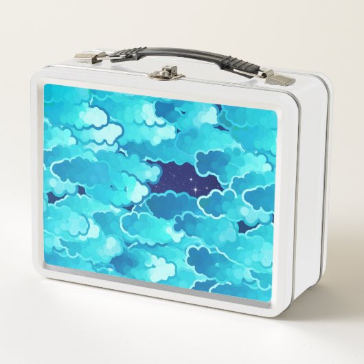 Japanse wolken, Evening Sky, Turquoise en Indigo (Voorkant)