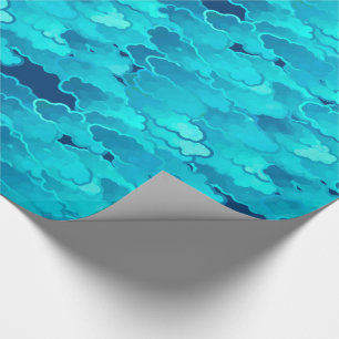 Japanse wolken, Evening Sky, Turquoise en Indigo Cadeaupapier