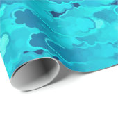 Japanse wolken, Evening Sky, Turquoise en Indigo Cadeaupapier (Rol Hoek)